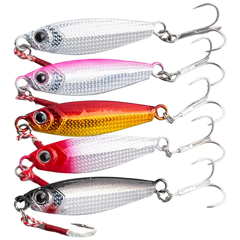 5Pcs 7g/10g/15g/20g/30g Fishing Lures Bait Sharp Hook Wear Resistant Long-lasting Fishing 3D Eyes Metal Fishing Jig Lure