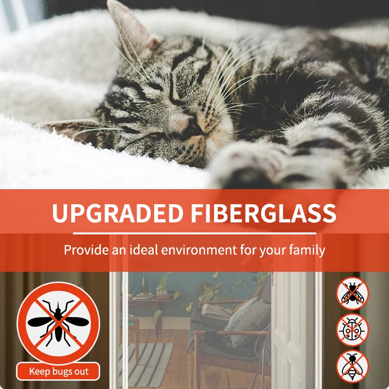 Cat Screen Door Heavy duty pet proof screen door with zipper to prevent dogs and cats from running out of your home Curtains