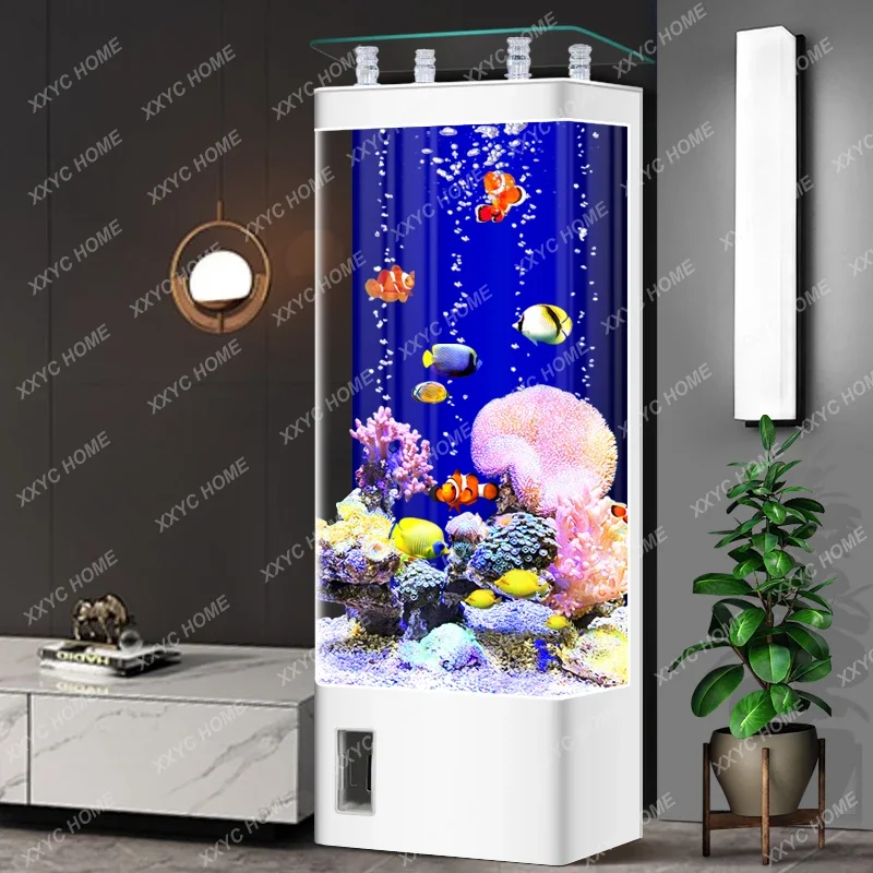 Fish Tank Living Room Home Living Room Small Integrated Floor Fish Globe Vertical Wall-Free Change Aquarium