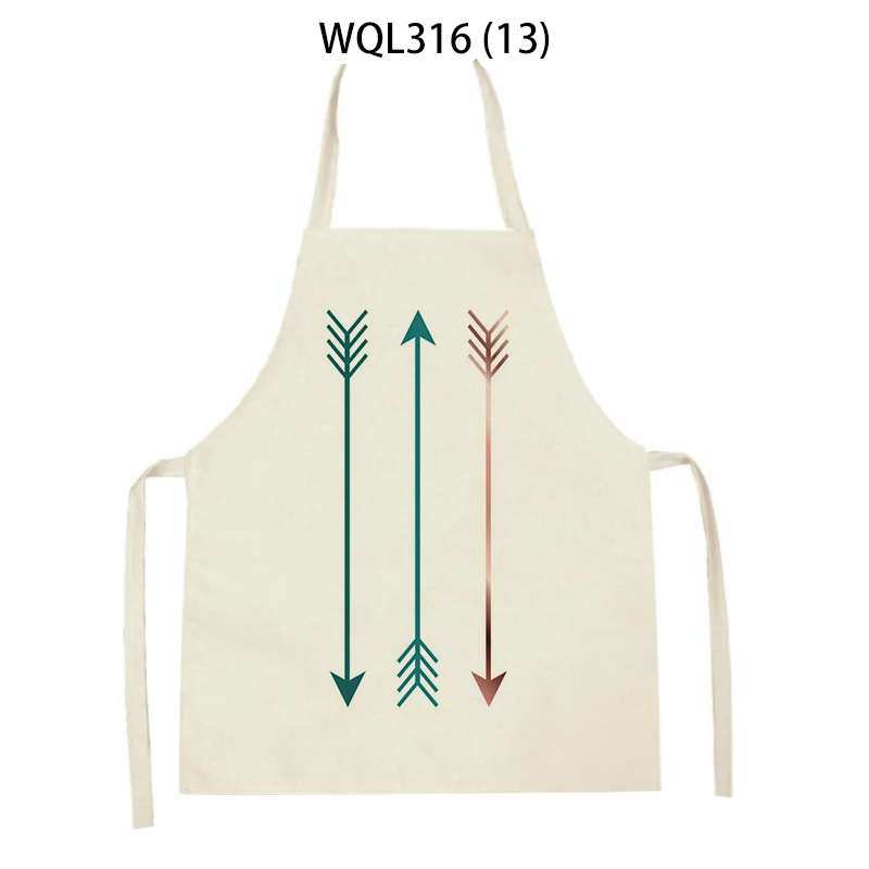 

Кухонные фартуки в геометрическом стиле для женщин и мужчин, домашняя кулинария, выпечка, чистка пинафоров, домашний льняной фартук для взрослых и детей