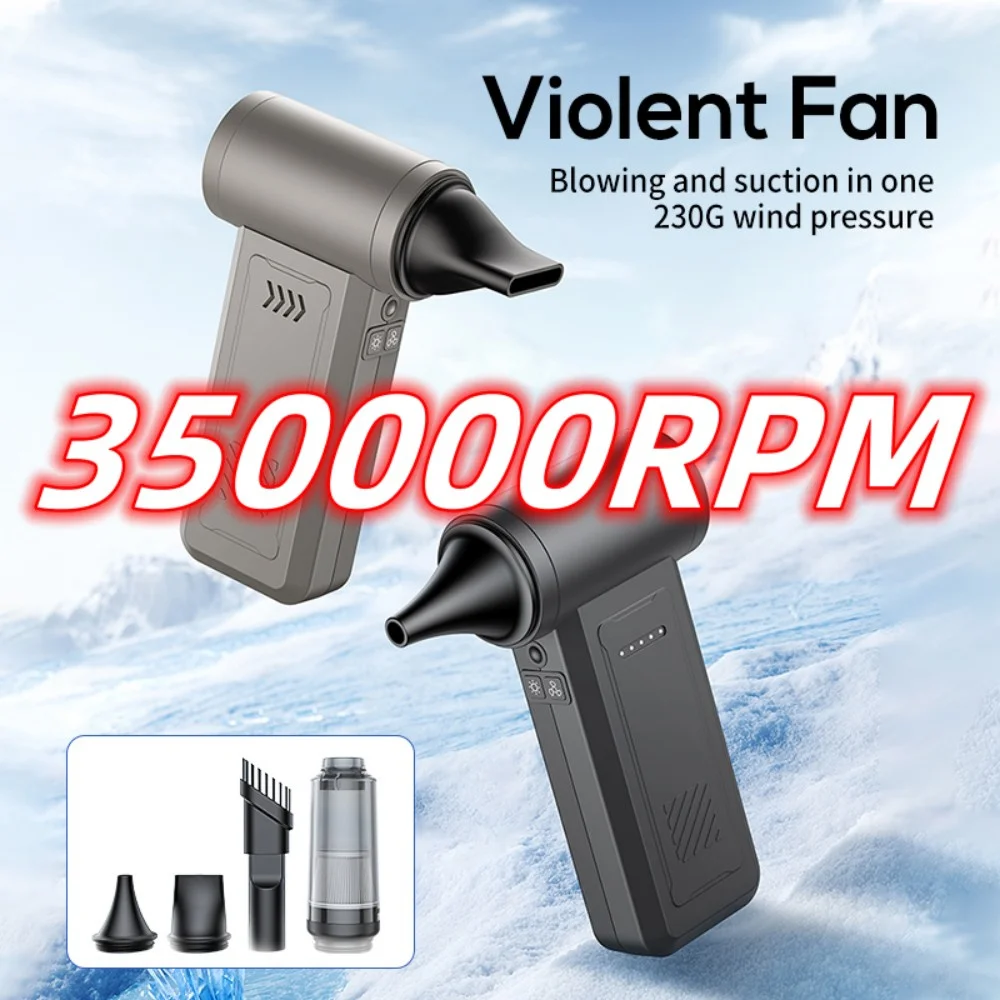 

Powerful 350000RPM Violent Fan Electric Air Blower Portable Dust Cleaner TypeC Charging 58m/s Brushless Turbo Jet Fan Blower