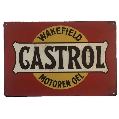 Castrol Wakefield Tin Sign Motor Oil Petrol 30cmx20cm --Tin Sign