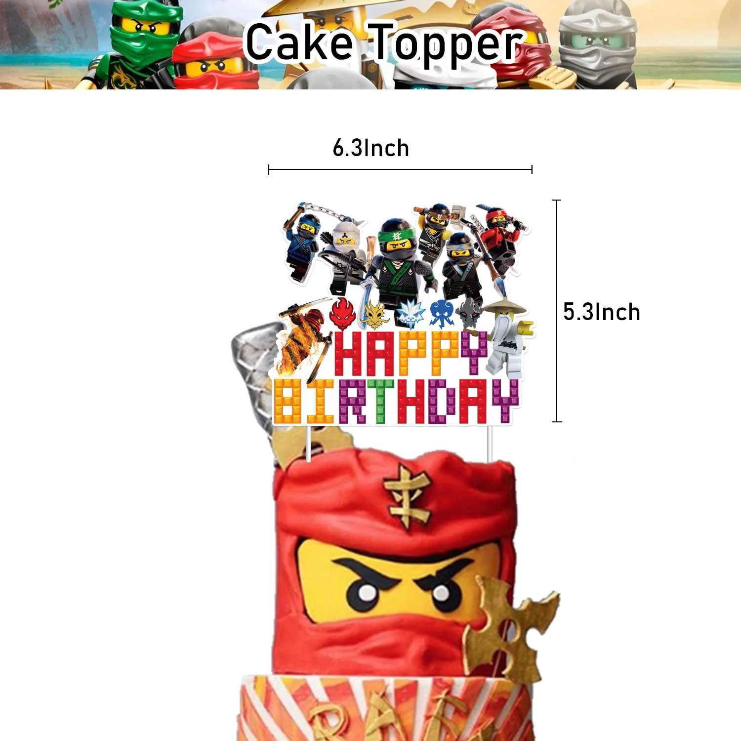 Ninja Go Luftballons Geburtstagsparty Dekoration Einwegbecher Teller Lego Latex Ballon Tischdecke Banner für Kinder Babyparty