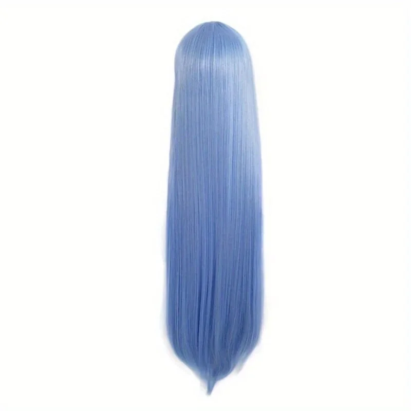 My foreAcademia-Perruque de Cosplay Nejire Hado Hadou pour Femme, Cheveux Longs et Doux, Raides, Bleu, ix, Costume, Bonnet