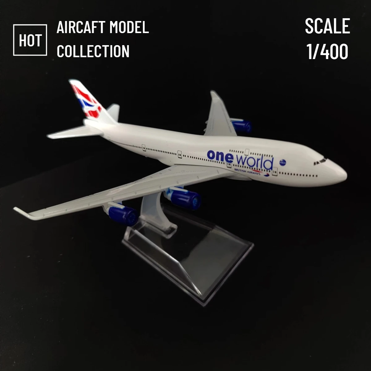 

1:400 BRITISH ONE WORLD B747 Replica Metal Aircraft Airlines Airplane Diecast Plane Model Aviation Collectible Miniature