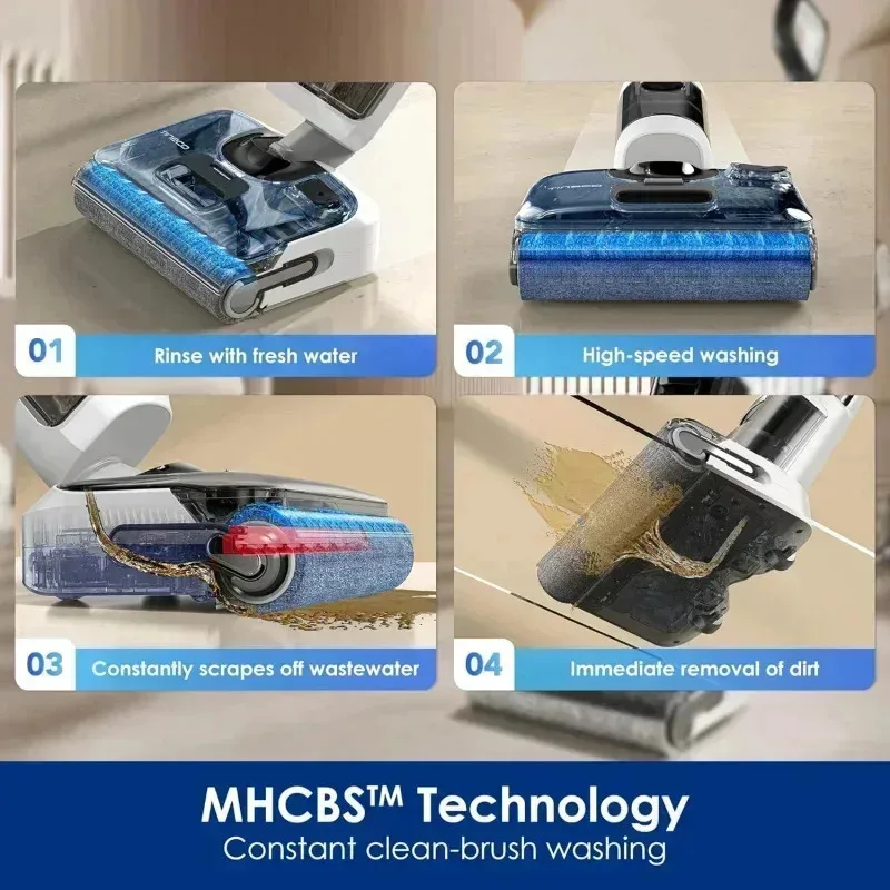 QZA4-TTinecoe Floor ONE STRETCH S6 Cordless Wet Dry Vacuum Cleaner,180° Lay-flat Smart Vacuum Mop,5.1 inch Compact Design,