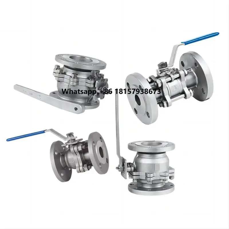 

4 Inch Manual Ball Valve with Two Way Three Pieces Handle Stainless Steel Control Flange for Water