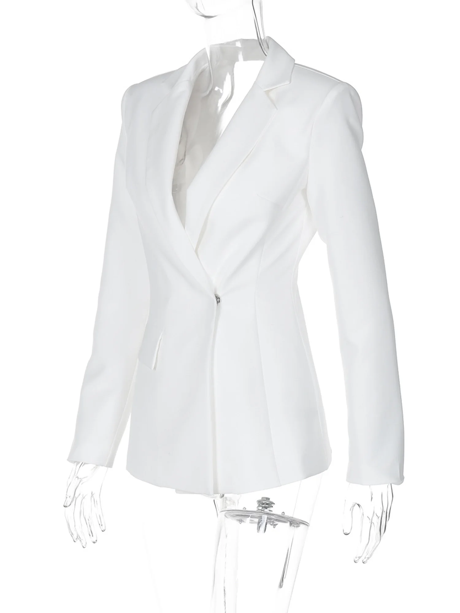 

Женская тонкая верхняя одежда на одной пуговице, модные пиджаки, пиджак с открытой спиной, костюмы с лацканами, пальто, пиджаки с длинными рукавами, офисная женская верхняя одежда