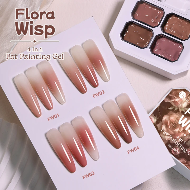UR SUGAR 4 IN1 Pat Painting Gel Nail 4 Colors Gradient Painting Gel Nail Art Semi Permanent Soak Off UV Nails Used For Gel DIY image 2