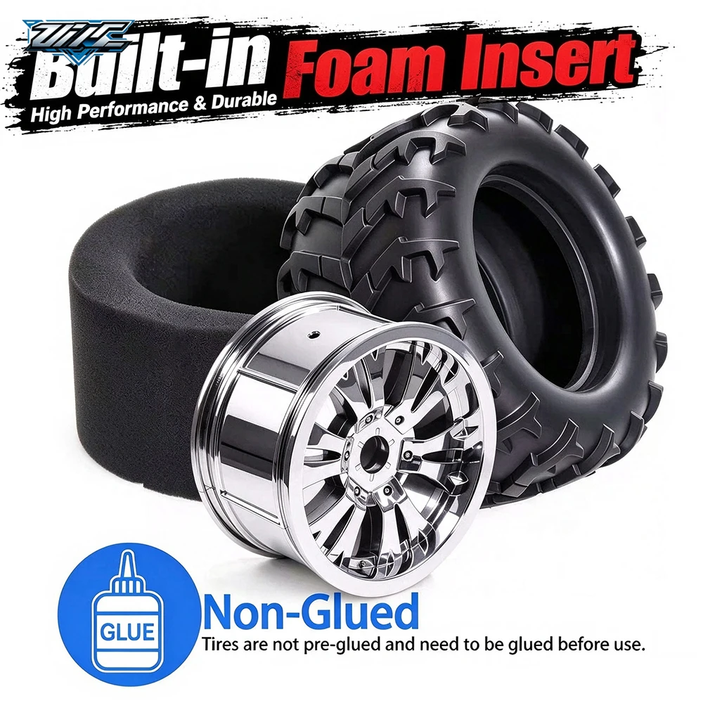2/4PCS 150mm 1/8 RC Monster Truck Tires 17mm Hex Wheels Built-in Foam Insert for ZD HSP 94996 94762 HPI Redcat Kyosho DHK - view 3