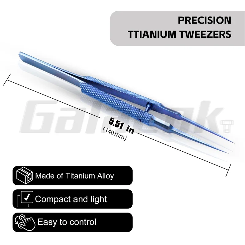ملاقط دقيقة من سبائك التيتانيوم للإصلاح الإلكتروني ملقط رفيع غير مغناطيسي للكشف عن بصمات الأصابع للوحة الأم