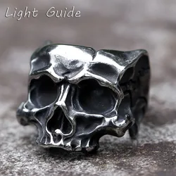 2022 NEW Men's 316L stainless-steel rings retro Motorcyclist skull  RING for teens gothic punk Jewelry Gift free shipping