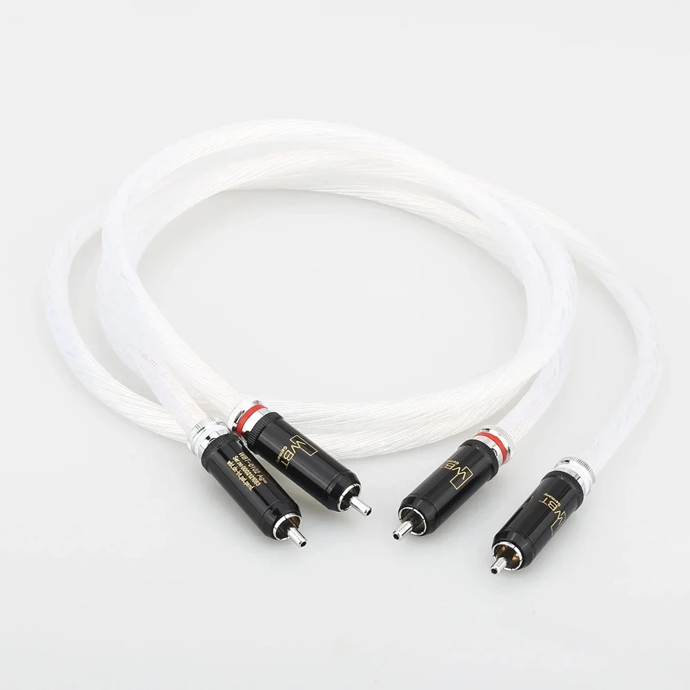 Audiocrast Pair 5N OCC Silver Plated RCA Analogue Cable HIFI RCA interconnect Audio Cable For CD AMP