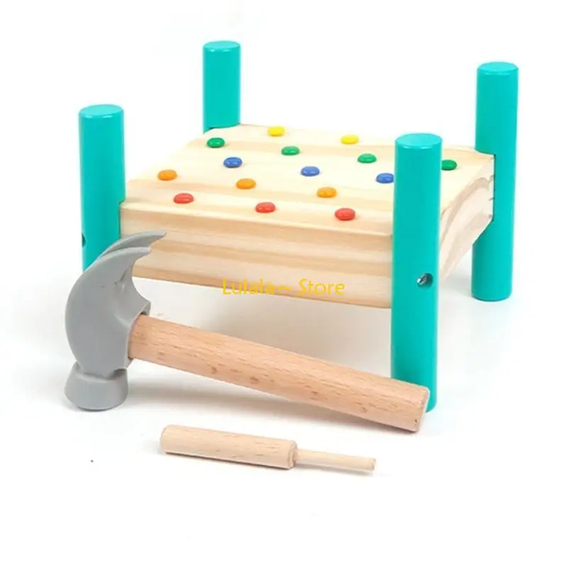 Y4QA 베이비 해머 히트 장난감 생활 기술 어린이를위한 조기 교육 강도 훈련