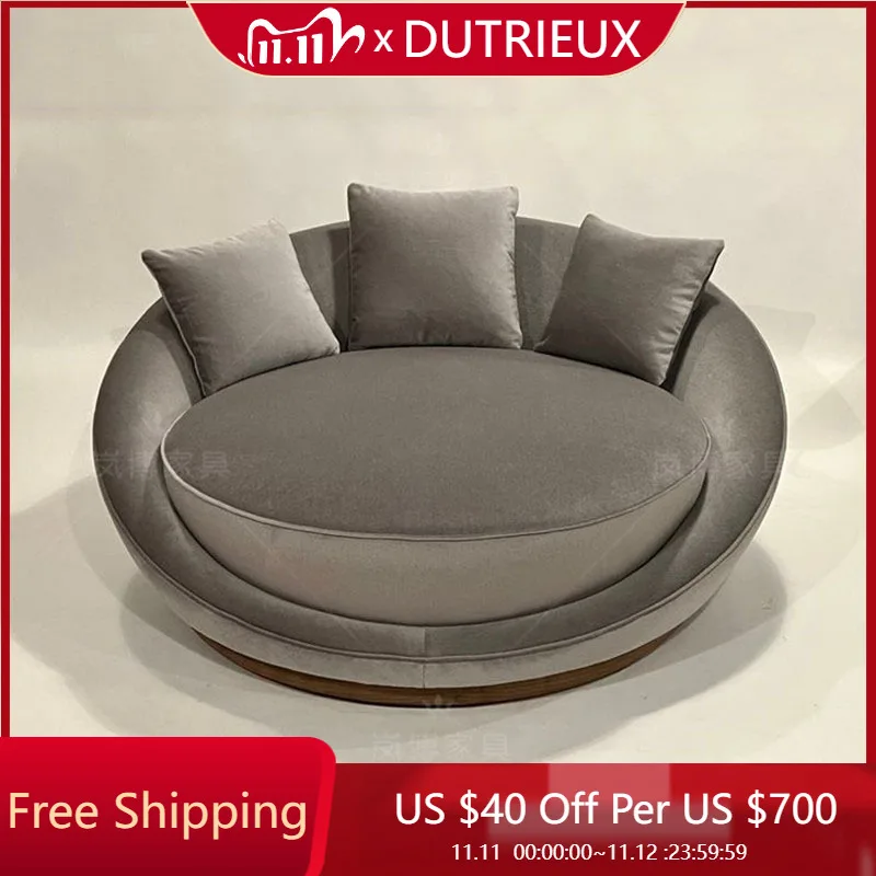 

Round Restaurant Living Room Chairs Trendy Hotel Universal Waiting Soft Chairs Comfortable Poltrona Space Saving Furniture