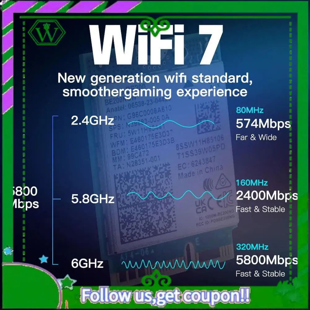 ABIK-Wifi 7 BE200 Pro Pcie محول الشبكة اللاسلكية BT5.4 ثلاثي الموجات 2.4G/5G/6Ghz بطاقة واي فاي لاسلكية BE200 لـ Win11 Linux سهلة الاستخدام #4