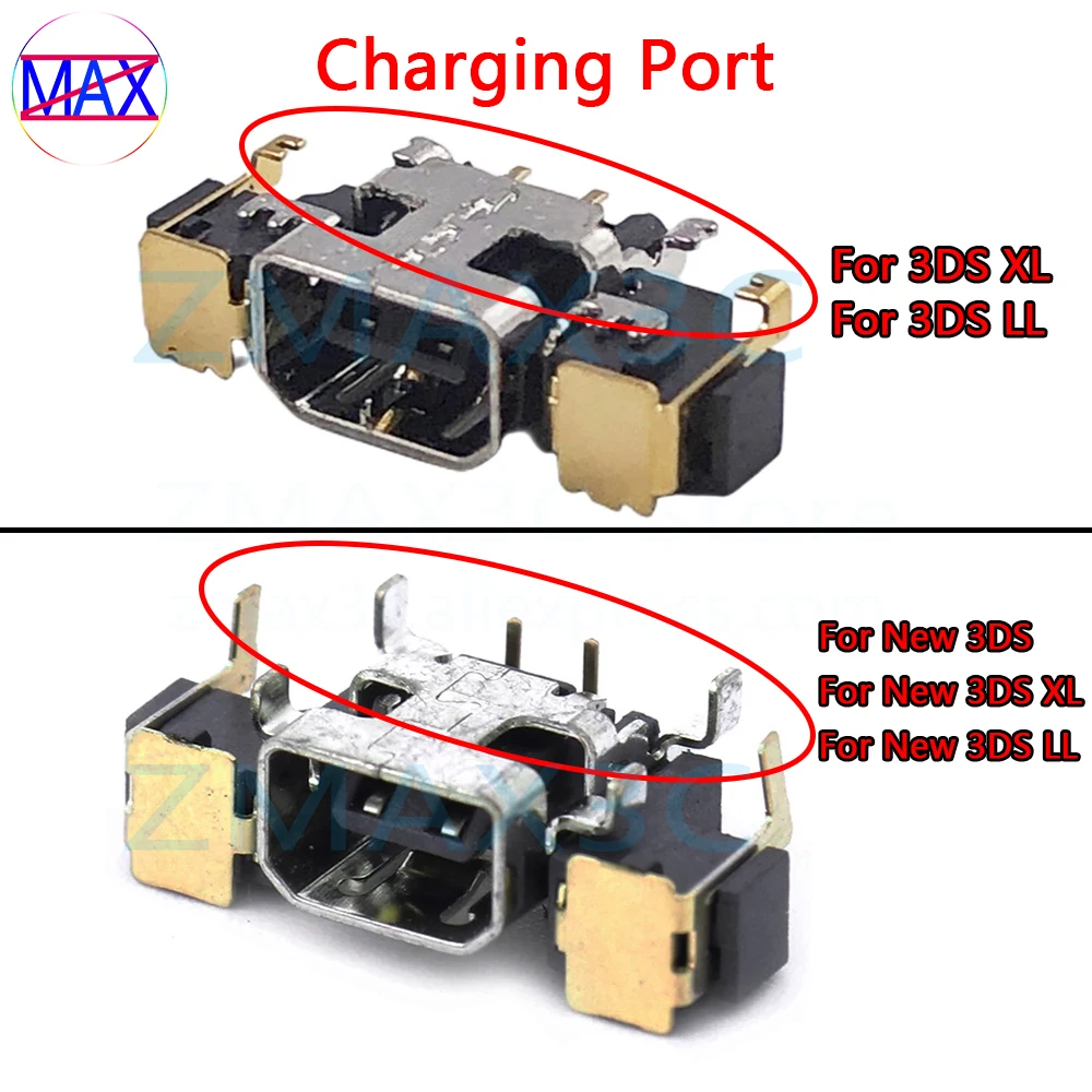 

5pcs Original Charging Port For 3DS XL LL For New 3DS LL Game Console Power Jack Socket For New 3DSXL 3DSLL Charge Port Parts