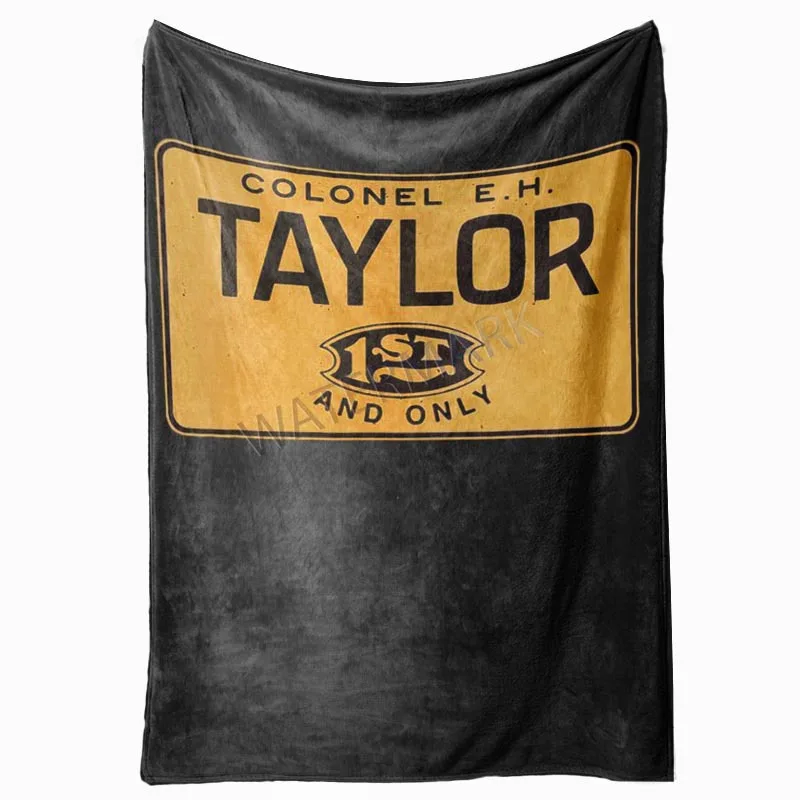 Blanket Soft Sofa Flannel Colonel EH Taylor Bourbon Whiskey Badge Logo 7296336 TT3