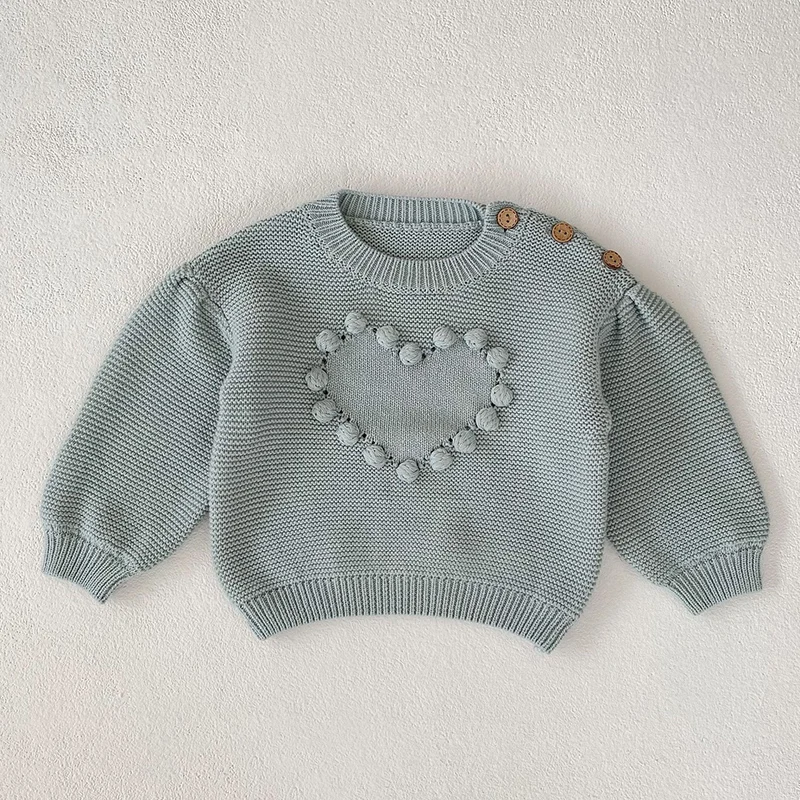 

2024 New Autumn Baby Girls Knitted Clothes Toddler Baby Girl Knitting Pullover Long Sleeved Solid Color Sweater Kids Sweater