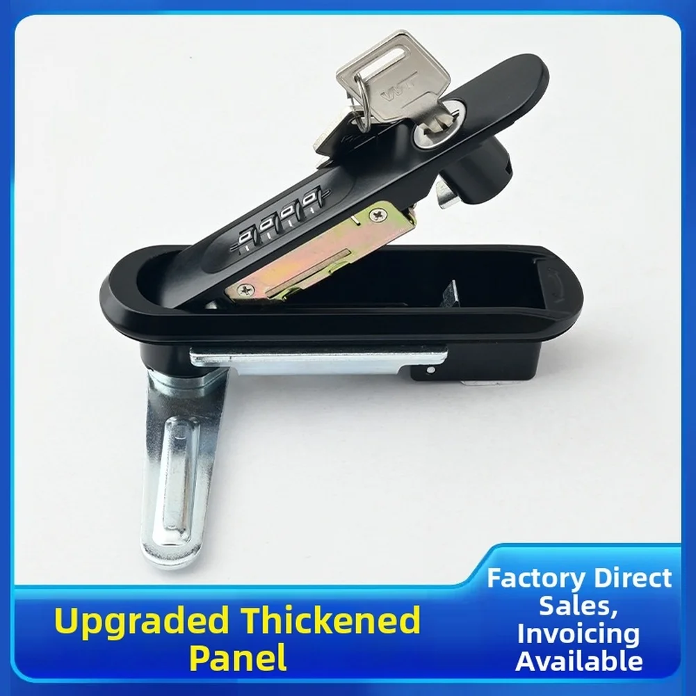 1 Piece Alloy Password Lock With Key For Cabinet Electric Box Steel Panel Door Security Waterproof Outdoor Black Silver