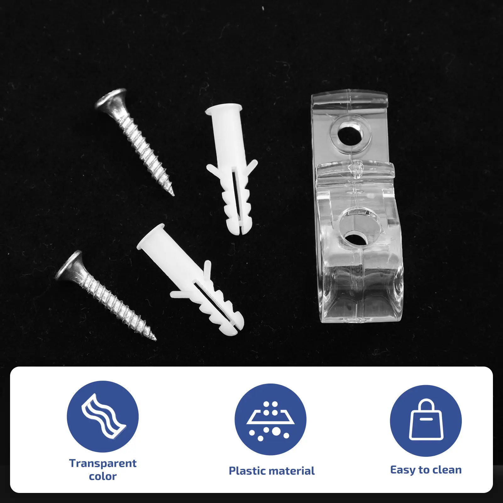 8Pcs Simple Transparent Curtain Hooks Exquisite Craftsmanship Smooth Delicate Blinds Roller Tensioner Vertical Roller