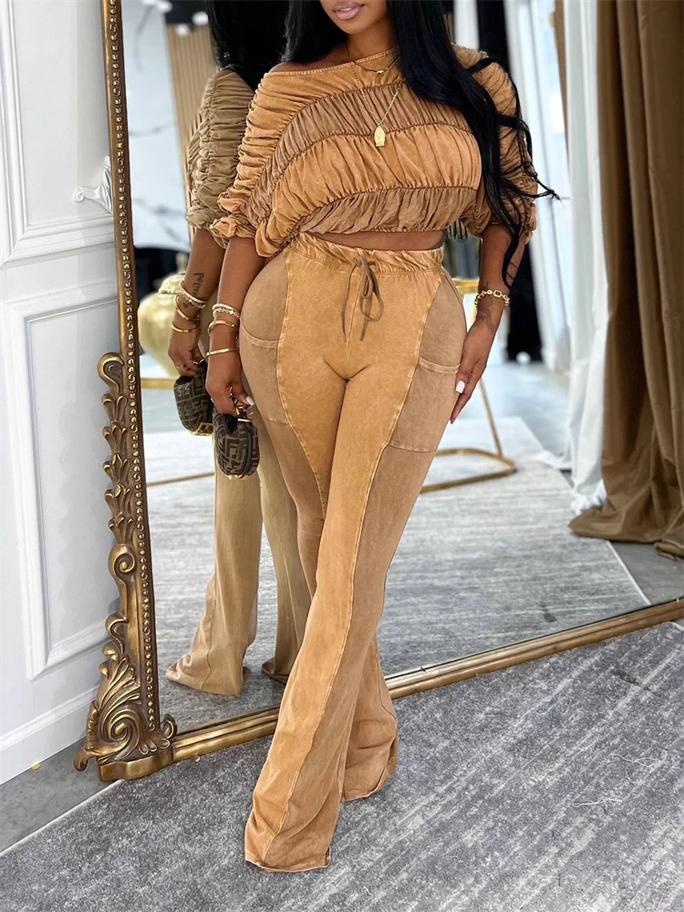 

Wmstar Two Piece Sets Women Wholesale Tracking Suit Patchwork Two Piece Set Slim Stretch Top and Casual Trousers Spring Autumn