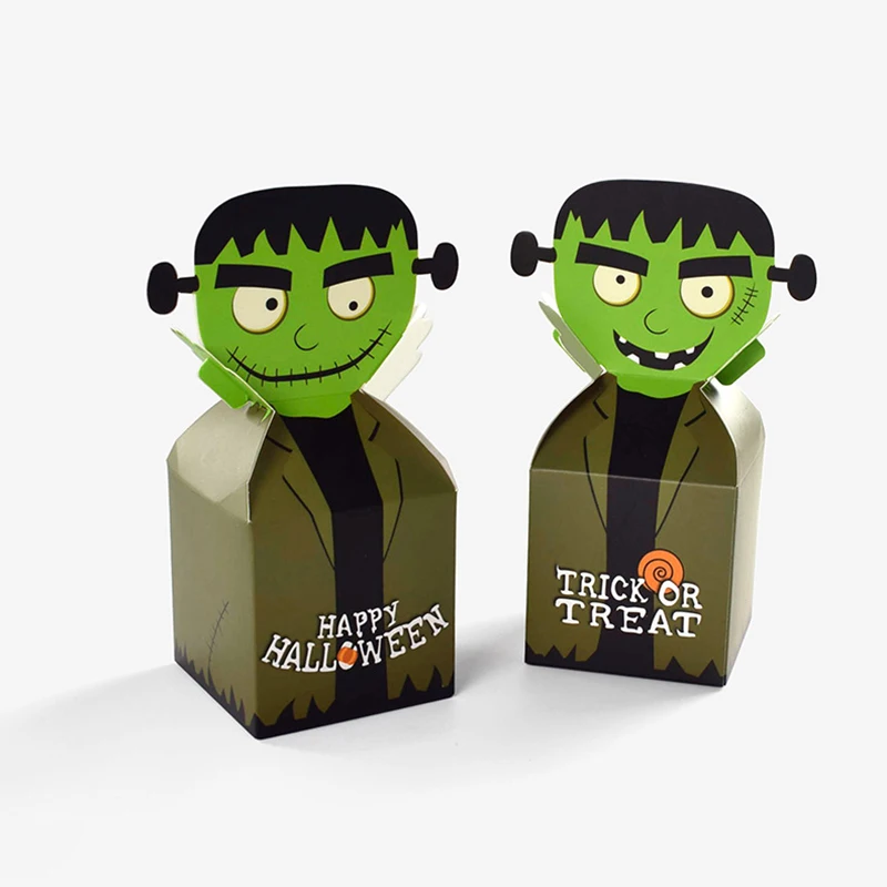 10/20pcs Halloween Monster Papier Süßigkeiten Geschenk box Keks Geister Kuchen bevorzugen Geschenk verpackungs boxen Halloween Thema Party Dekoration – Detail 9