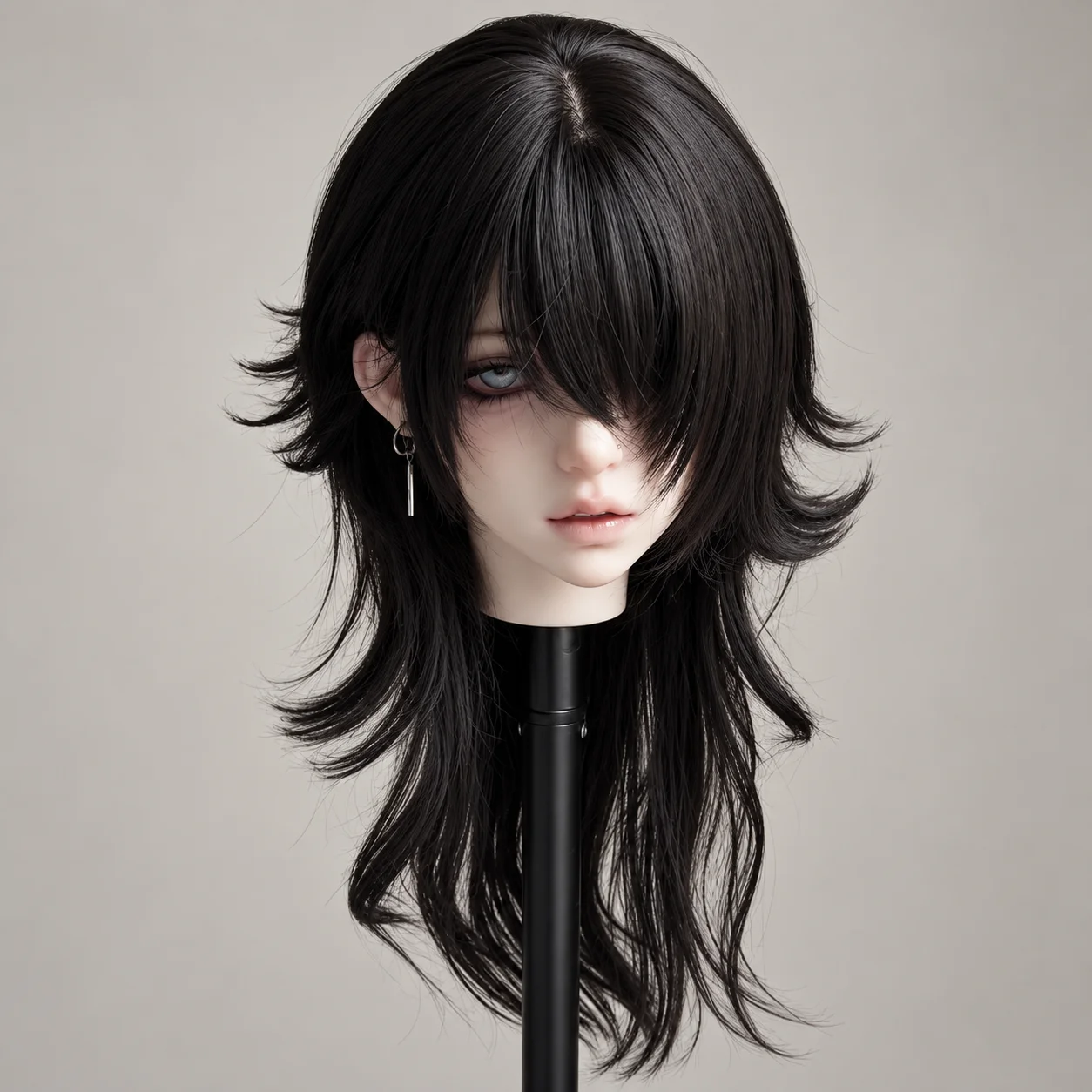 Layered Wolf Cut Wig with Long Bangs, Shaggy Mullet Full Wig with Flipped Ends for Cosplay, Parties and Everyday Styling