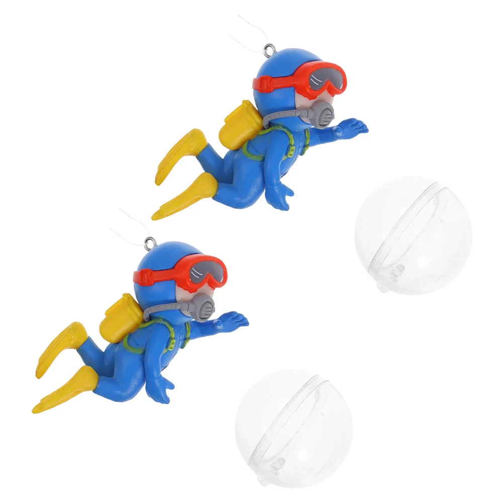

2Pcs Aquarium Diver Decorations Floating Ornaments Safe Water Quality Fish Tank Accessories Unique Underwater Scene