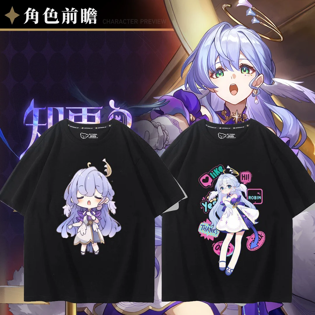 2026 New Game Honkai Star Rail Robin Cosplay 3D Men's T-shirt Fashion Kawaii Anime T shirt Casual Harajuku Short Sleeve Y2k Tops