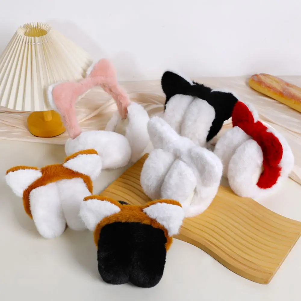 Fashion Cute Fox Ears Design Warm Ear Muffs Thickened Foldable Ear Cover Cartoon Pattern Fox Earmuffs Versatile Use