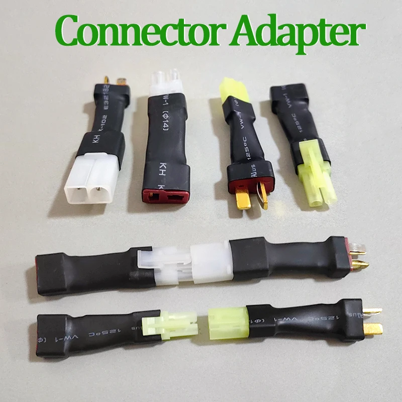 2PCS T Plug to Mini Tamiya Style Adapter Male Female Connector for RC FPV Drone Car Lipo Battery