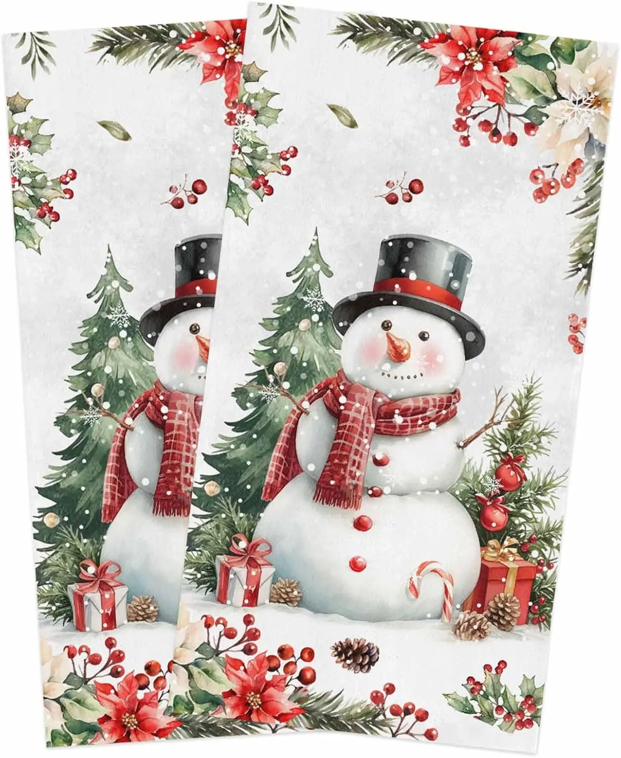 

Рождественская снежная сосна, снеговик, кухонное блюдо, чайные полотенца, чистящие средства, набор впитывающих полотенец для рук, рождественские украшения