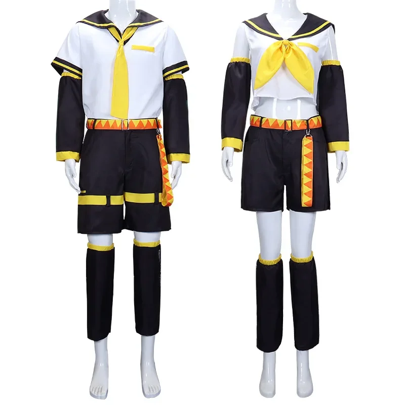 Anime Figures Rin Len Cosplay Costume Len Rin Cosplay Len Costume Kagamine JK Uniform for Halloween Comic Con Outfits
