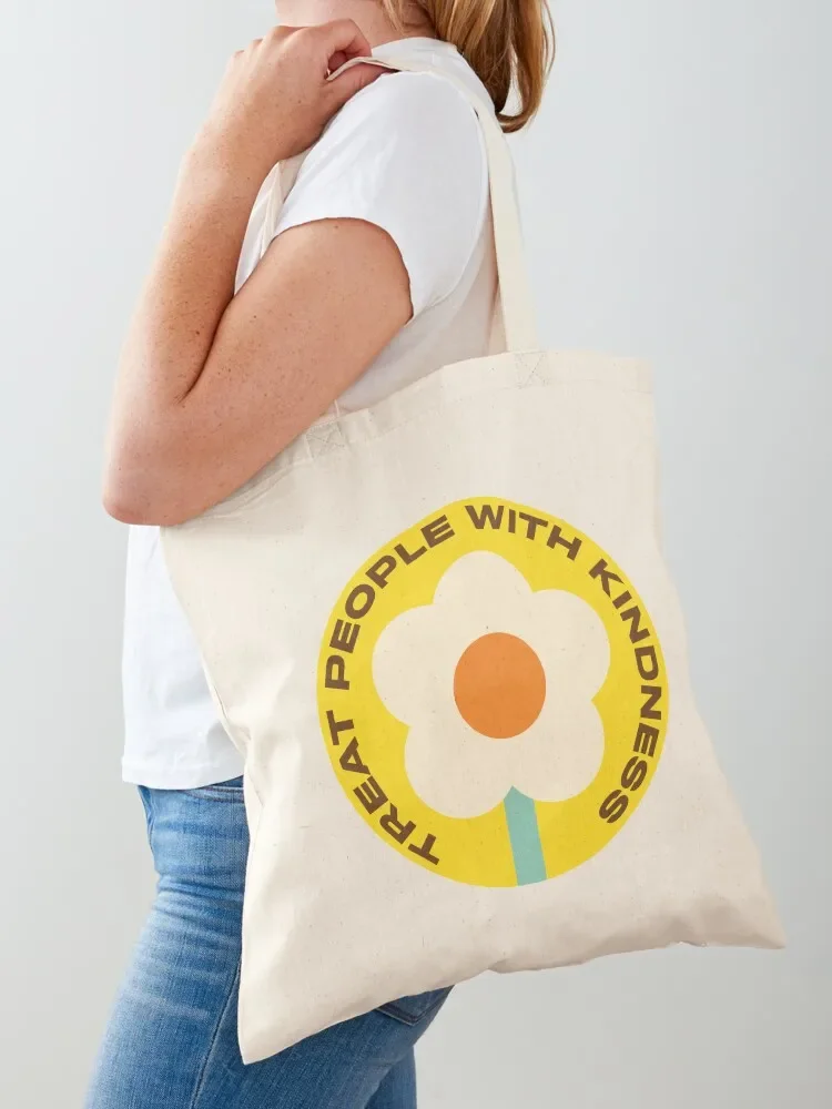 Treat People With Kindness Badge Tote Bag personalized tote canvas bags Women's bags custom tote