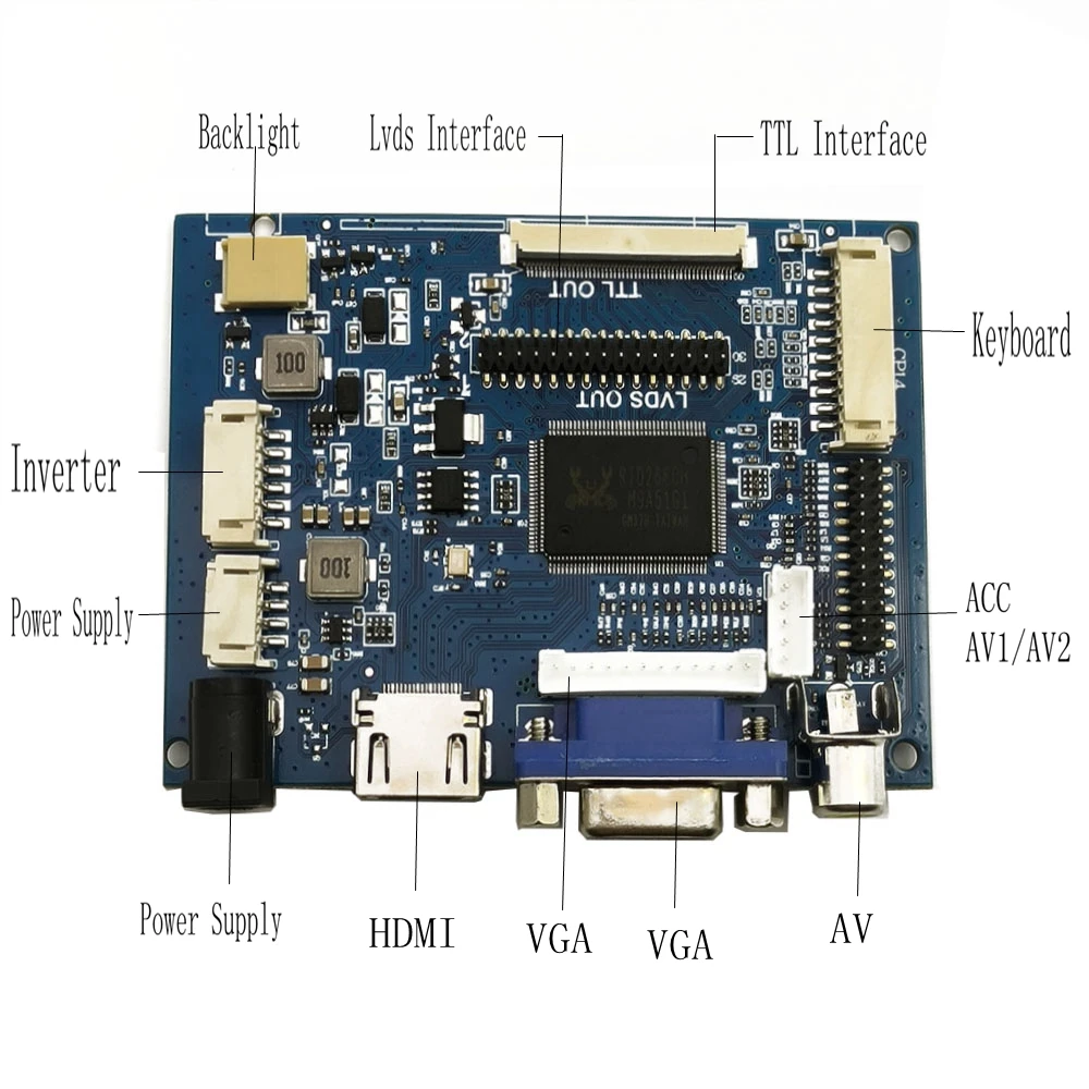 Imagem -05 - Kit Monitor Hdmi e Vga Controlador de Ecrã Led Lcd Driver Board 30 Pinos com Ccfl N156b3 B156xw01 Ltn156at01 1366x768