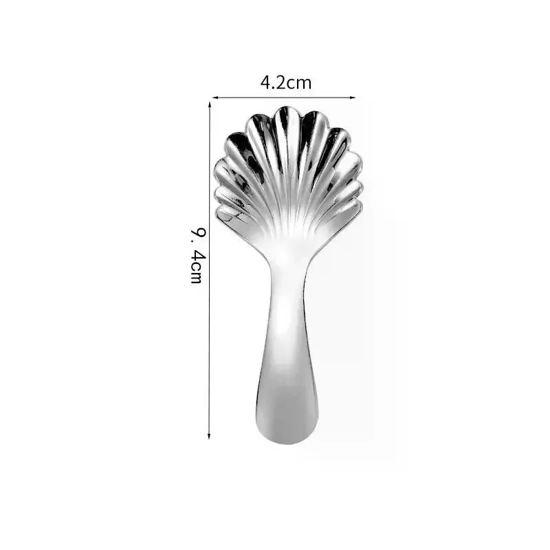 [1/2/3Pcs Shell Tea Spoon Stainless Steel Stirring Sundae Coffee Tea Spoons Dessert Stirring Coffee Supplies Mini Small Coffee]