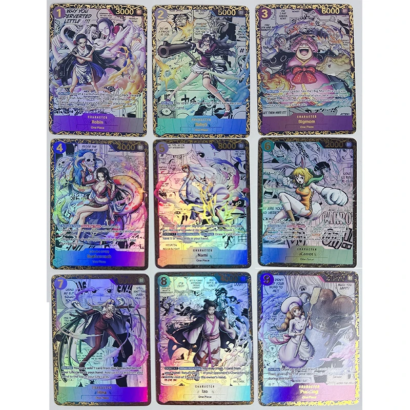 One Piece Collectible Cards Boys Games Toys Table Games Birthday Gifts DIY Anime Sango Nami Boa Hancock Premium Flash Card 36PC