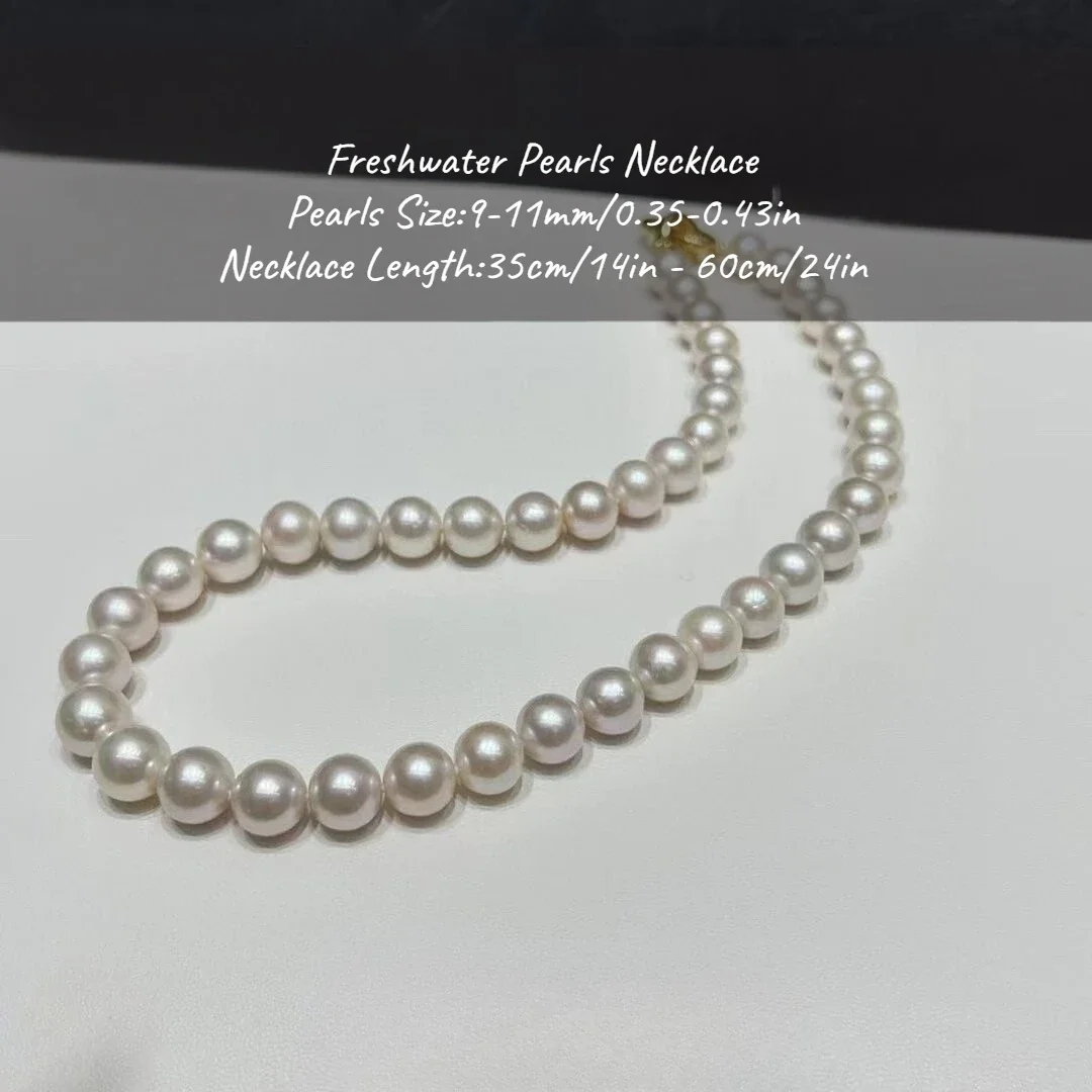 

MYSOYA White Edison Freshwater Pearl Necklace 9-11mm With Gift Box For Her/Him Birthday/Wedding/Christmas/New Year Gift