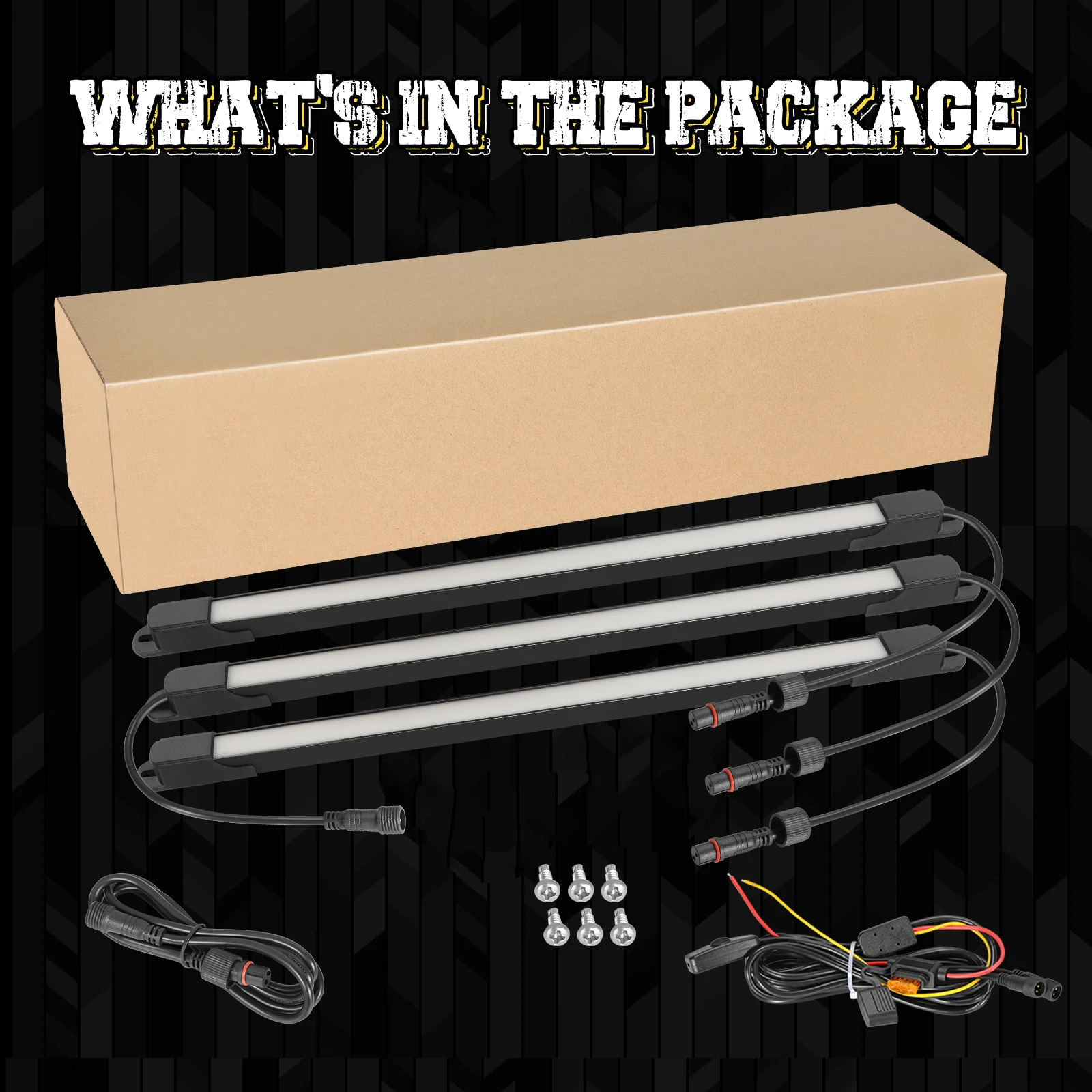 

3IN1 LED Truck Bed Light Kit 198 White LED Pickup Bed Lighting Kit Rear Work Box Cargo Lighting w/ Relay Wiring harness & Switch