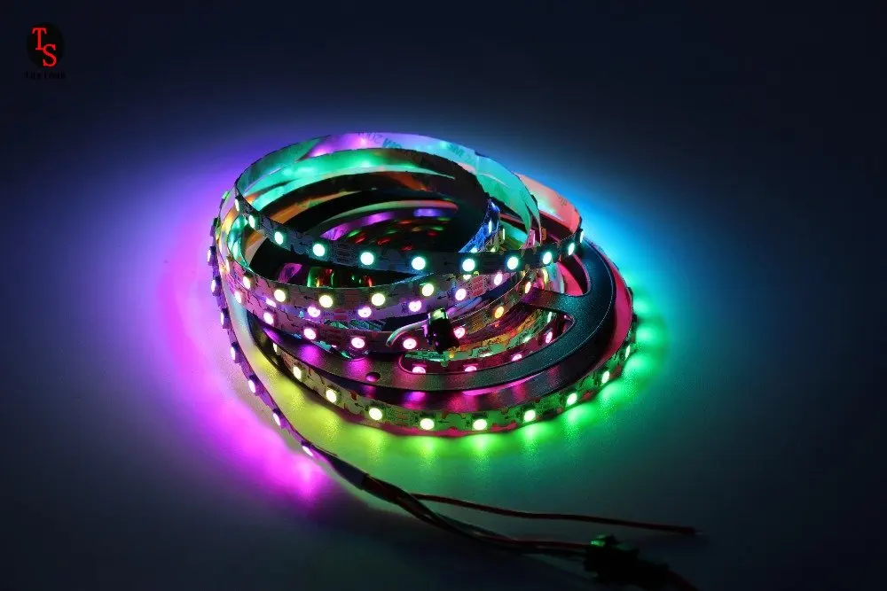 1/2/3/4/5M WS2812B ws2812 5mm  8mm PCB S shape type Addressable RGB LED pixel strip bendable 60leds 60pixels/m 5V led lights