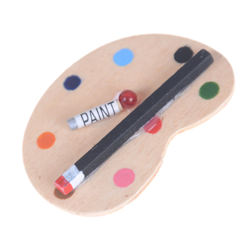 Dollhouse Mini Drawing Board Dollhouse Mini Portrait Drawing Frame Drawing Board Mini Painting Box Pigment Sticks Simulation