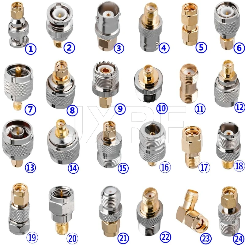 JXRF SMA BNC UHF To SMA SMB MCX MMCX BNC TNC UHF N F Type SO239 PL259 ...