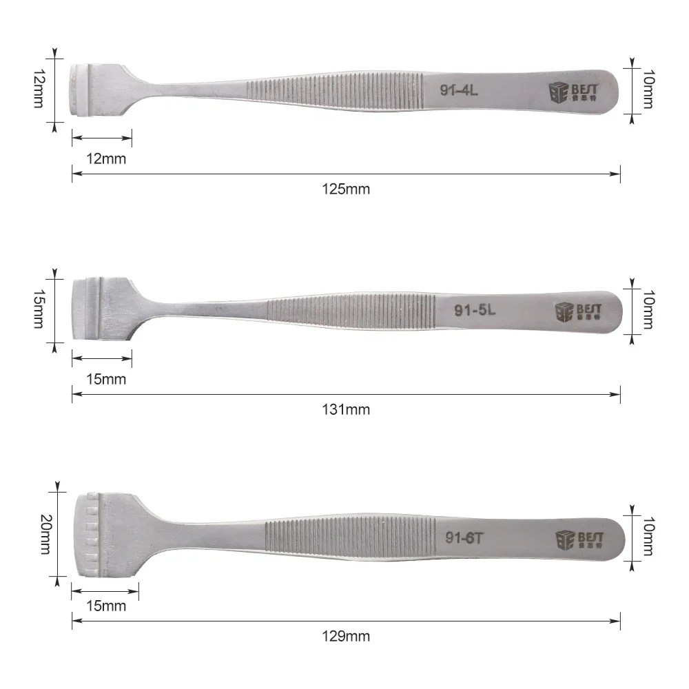 BST Wafer Tweezers Wide Mouth Stainless Steel Tweezers For Mobile Phone SMD PCB BGA Motherboard IC Chip Repair Tool