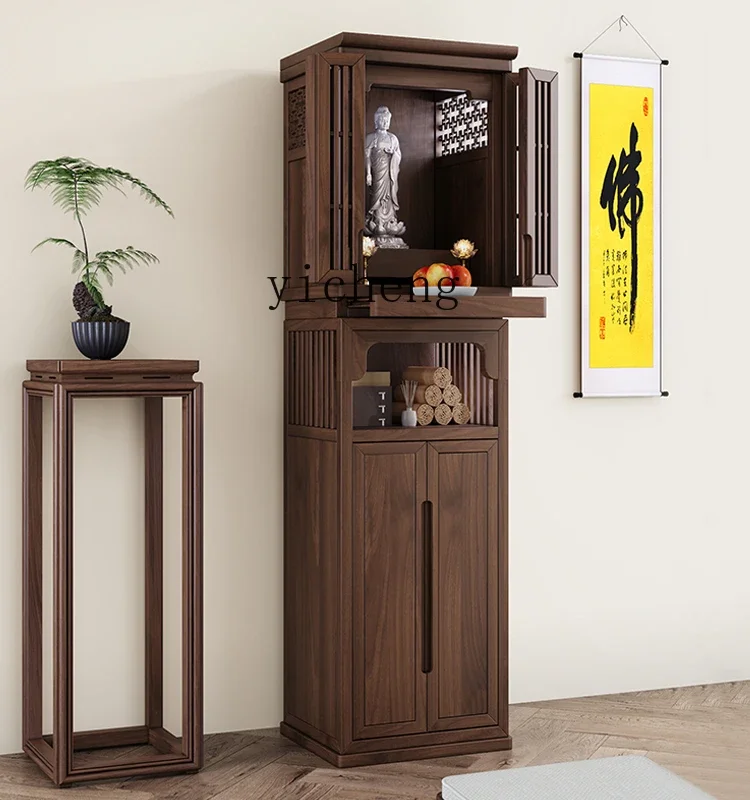 u11 black walnut Buddhist niche stand cabinet Buddhist platform Bodhisattva Buddhist cabinet household God of Wealth cabinet