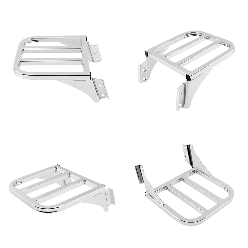 Motorcycle Chrome Rear Luggage Rack Carrier Solo Seat Parts For Harley Sportster XL 883 1200 Dyna Softail FLST FLSTC FLSTSC