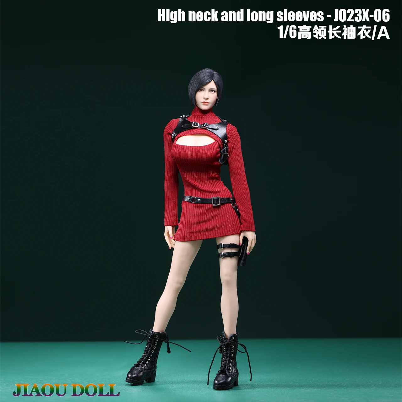 JO23X-06 1/6 Schaal Ada Wong Slanke Coltrui Jurk Lange Mouwen Trui Holsters Set Fit 12 inch Vrouwelijke Action Figure Body