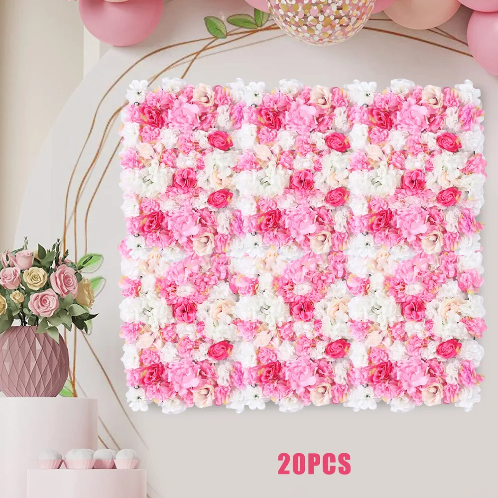 20pcs Floral Wall Panel background mariage artificiel Flower Panel décoration Floral Wall Wedding Party Supplies