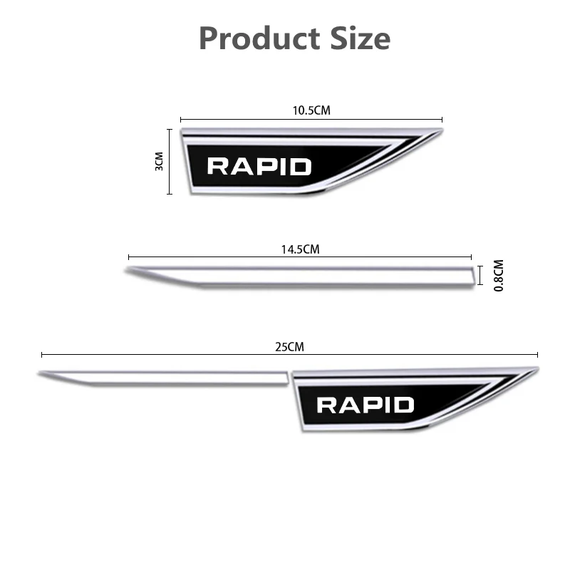 Metal Alloy Car Door Fender Blade Decal Badge Car Body Protective Sticker Decal For Skoda Rapid 2020 2021 2022