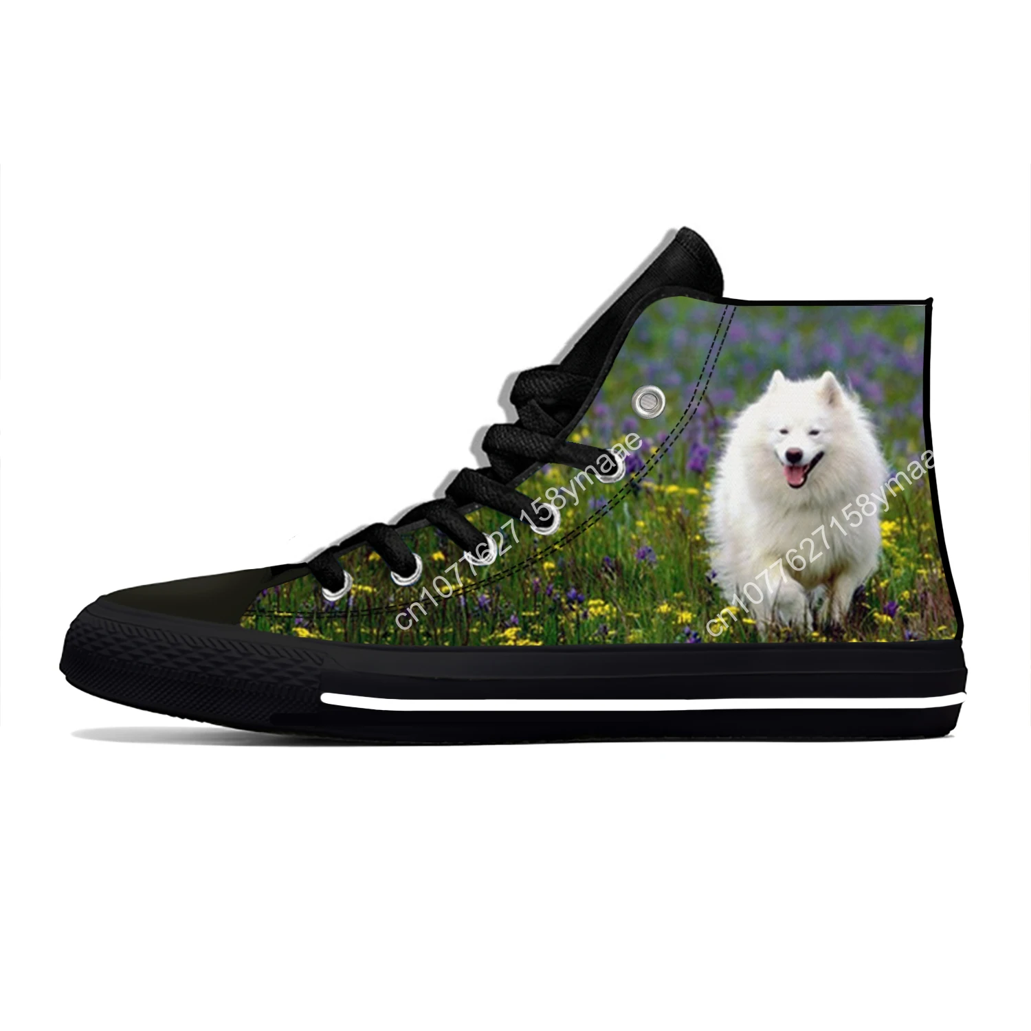 Hot Summer American Eskimo Dog Cut Kawaii Fashion Lightweight High Top Cool Canvas Shoes Men Women Casual Sneakers Board Shoes